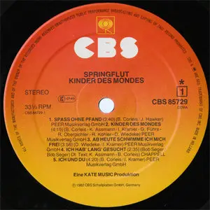Springflut - Kinder Des Mondes (CBS 85 729) (GER 1982) (Vinyl 24-96 & 16-44.1)