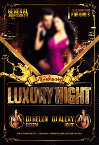 Flyer PSD Template - Luxury Night Party plus Facebook Cover