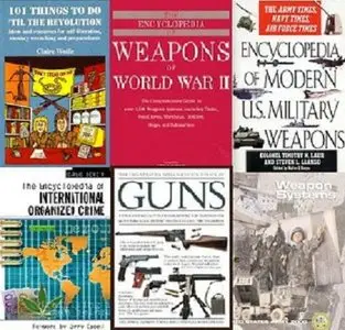 Books about guns, self-defense, tactics, making primitive weapons, etc