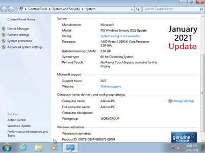 Windows 7 SP1 AIO 11in2 (x86/x64) Preactivated January 2021