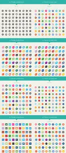 72 Social Media Vector Icons Set