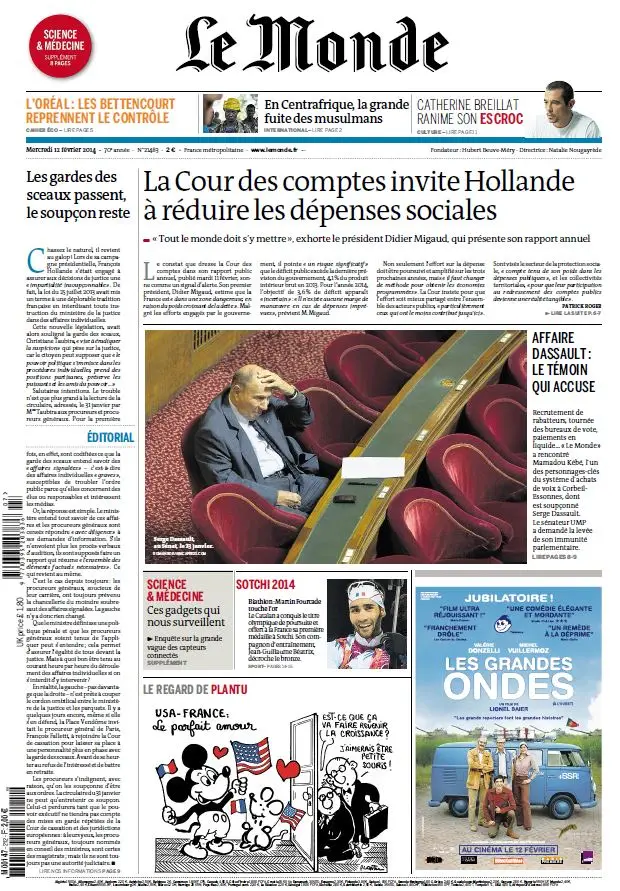 Le Monde & Suppléments du Mercredi 12 Février 2014