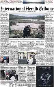 International Herald Tribune from Friday, 21. December 2012