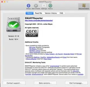 SMARTReporter 3.1.6 build 1814 Multilangual Mac OS X