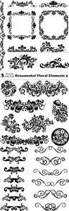 Vectors - Ornamental Floral Elements 3