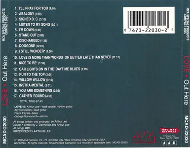Love - Out Here (1969) {1990 One Way/MCA Special Products} **[RE-UP]**
