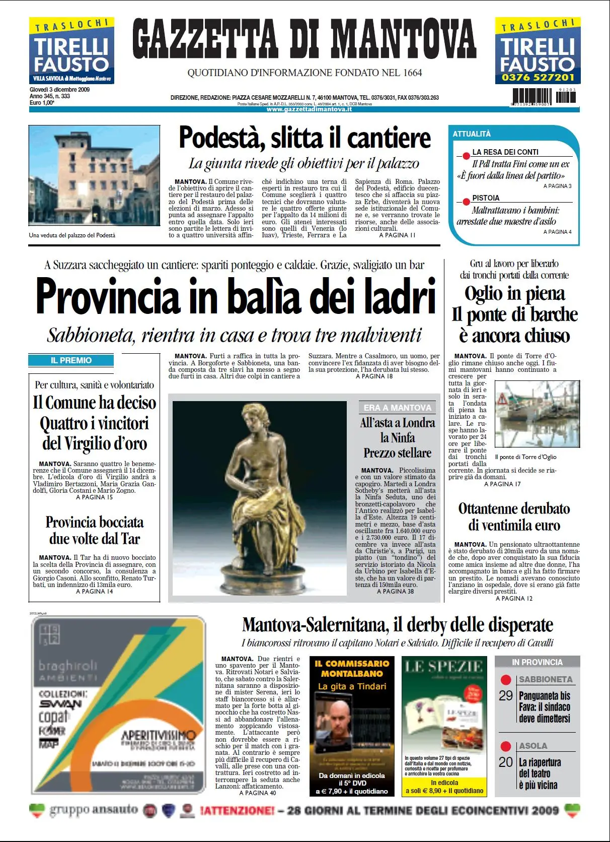 Gazzetta di Mantova 3 dicembre 2009