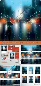 Corporate business style autumn rain vector