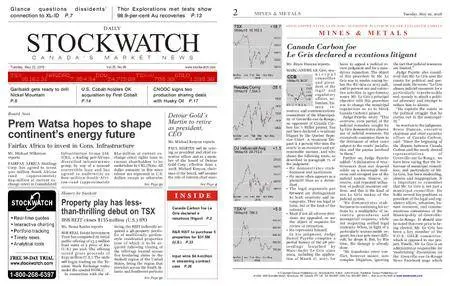 Stockwatch - Canada Daily – May 22, 2018