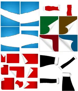 Curled and Torn Papers Vector