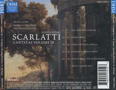 Brian Asawa, Nicholas McGegan, Arcadian Academy - Alessandro Scarlatti: Cantatas, Volume III (2000)