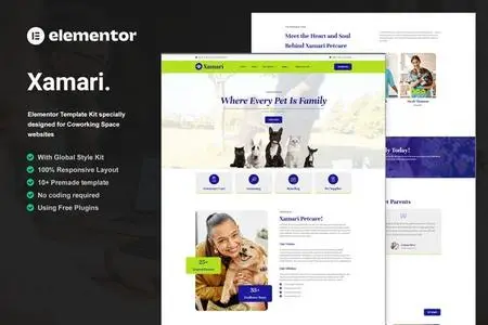 Xamari - Pet Care Services Elementor Template Kit 52024043
