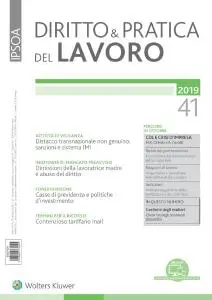 Diritto e Pratica del Lavoro N.41 - 26 Ottobre 2019