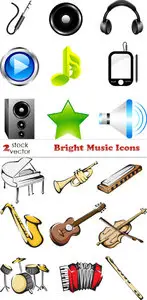 Vectors - Bright Music Icons
