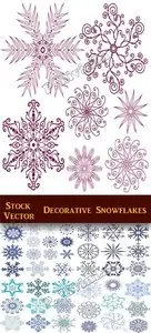 Stock Vector - Decorative Snowflakes