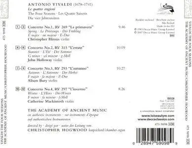 The Academy of Ancient Music, Christopher Hogwood - Vivaldi: Le Quattro Stagioni (2007)