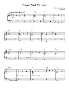 People Ain't No Good - Nick Cave, Nick Cave & The Bad Seeds, Shrek 2 Movie (Easy Piano)