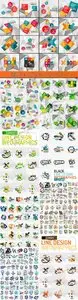 Infographic mega collection flat web concepts and backgrounds vector 2