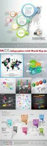 Vectors - Infographics with World Map 39