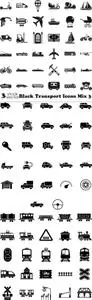 Vectors - Black Transport Icons Mix 3