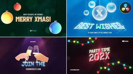 Xmas Posters Typography | DaVinci Resolve 55694037