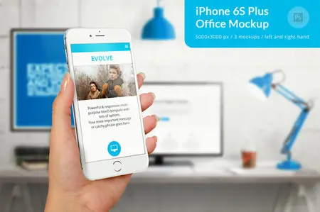 CreativeMarket - iPhone 6S Plus Office Mockup
