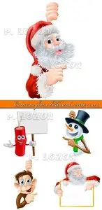 Cartoons from billboards vector set 3