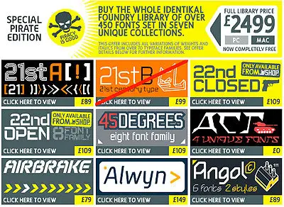 Identikal Fonts Pirate Edition - Updated 11.21.08