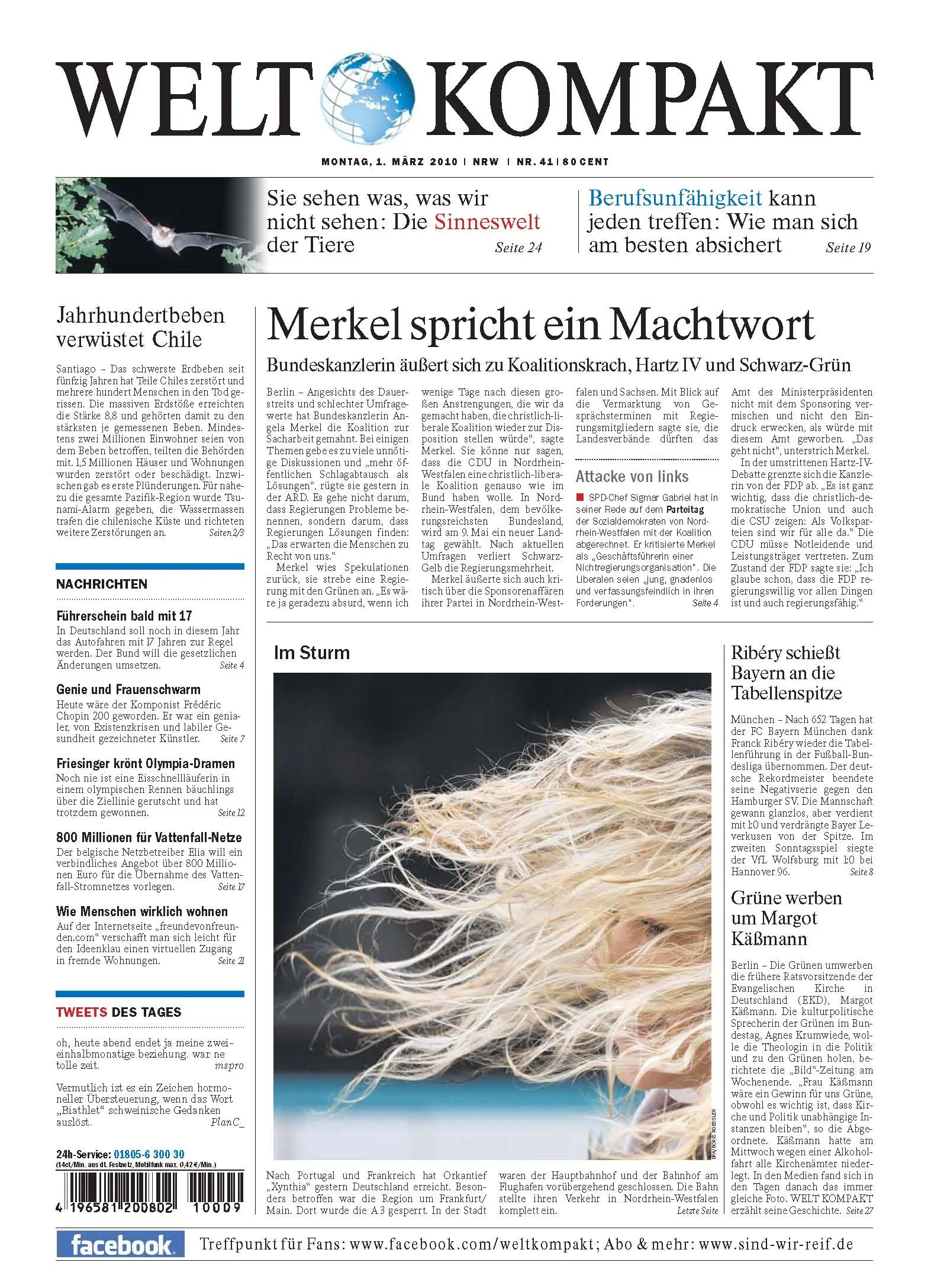 Die Welt kompakt vom 1. Maerz 2010
