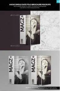 GraphicRiver - A4/A5 Single Gate Fold Brochure Mockups