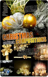 Christmas Compositions on black - UHQ Stock Photo