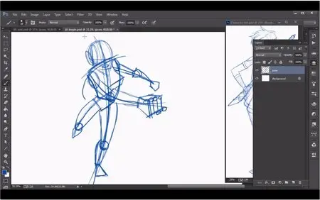 Sketching Dynamic Action Poses in Photoshop