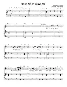 Take Me Or Leave Me - Jonathan Larson, Rent Musical (Piano Vocal)