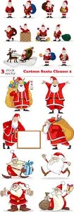 Vectors - Cartoon Santa Clauses 2