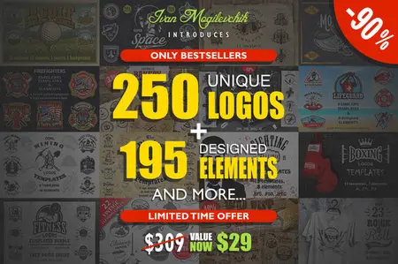 CreativeMarket - The Best 250 Logos Bundle