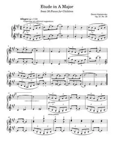 Etude In A Major - Dmitry Kabalevsky (Piano Solo)