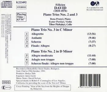 Ilona Prunyi, Eszter Perényi, Tibor Párkányi - Félicien David: Piano trios Nos. 2 & 3 (1993)