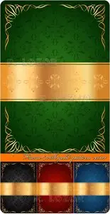 Frame with gold pattern vector