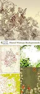 Vectors - Floral Vintage Backgrounds