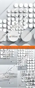 White 3D objects on a white vector background 2