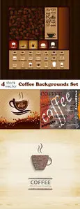 Vectors - Coffee Backgrounds Set