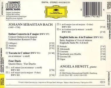 Angela Hewitt - J.S.Bach: Italian Concerto, Toccata, Four Duets, English Suite (1986)