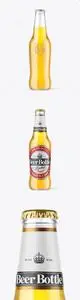 Clear Glass Lager Beer Bottle Mockup 83823