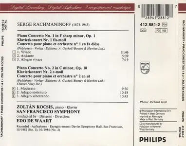 Zoltán Kocsis, Edo de Waart, San Francisco Symphony - Sergei Rachmaninov: Piano Concertos 1 & 2 (1985)