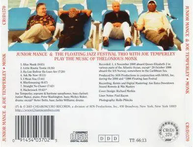 Junior Mance & Joe Temperley - Monk (2003) {Chiaroscuro Records CR(D)370 rec 1996, 2000}