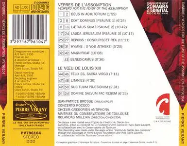 Jean-Patrice Brosse, Concerto Rococo, Chœur Grégorien Antiphona - Dandrieu: Vêpres de l'Assomption, Le Vœu de Louis XIII (1996)