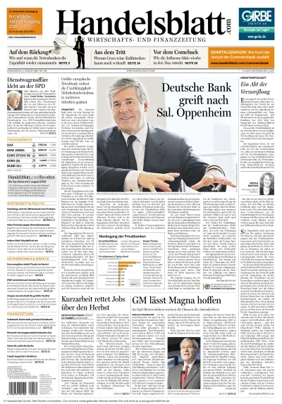 Handelsblatt vom 06.08.2009