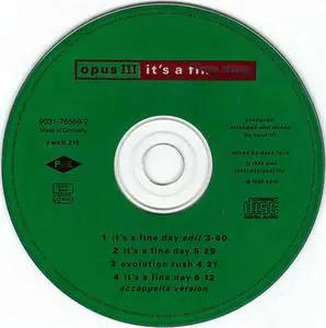 Opus III - It's A Fine Day (Europe CD5) (1992) {PWL International}