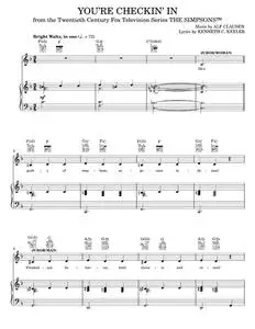 You're Checkin' In - Bob Harris, Matt Groening, Paul Francis Webster, The Simpsons, The Simpsons Mov (Piano-Vocal-Guitar