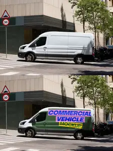 Delivery Van Parked in Barcelona City 1705889978